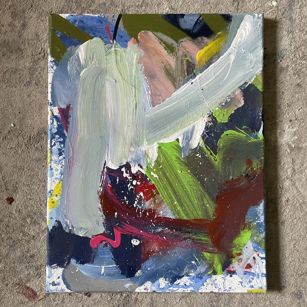 Oman Hosea JOY OF LIVING 11x14 Acrylic Original Abstract Expressionism Fine Art